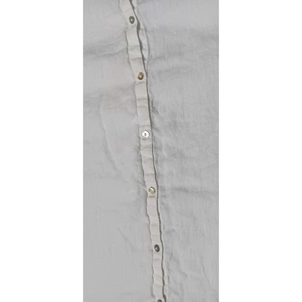Sigrid Olson 100% Linen Button Down Tunic L White Coastal Grandma Quiet Luxury - Picture 4 of 13